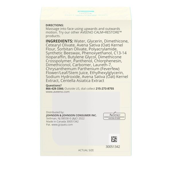 Aveeno Calm + Restore Oat Gel Facial Moisturizer for Sensitive Skin, Fast-Absorbing, Soothing Lightweight Gel Cream with Prebiotic Oat & Feverfew, Fragrance-Free & Hypoallergenic, 1.7 oz - Image 7