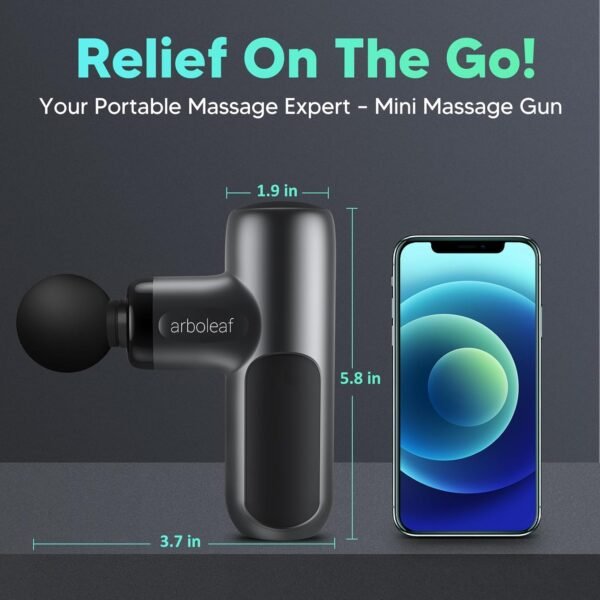 arboleaf Mini Massage Gun Deep Tissue, Percussion Muscle Massager for Back Pain Relief, Small Massage Gun Travel, Quiet Massager Handheld, Valentines Day Gifts - Image 3