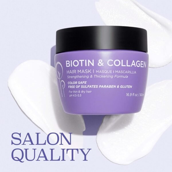 Luseta Biotin Collagen Hair Mask for Dry & Damaged Hair 16.9 Oz, Strengthening & Thickening Treatment for Hair Growth, Deep Conditioning Hair Treatment - Image 5