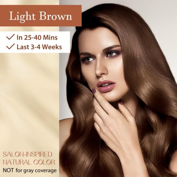 Light Brown Hair Dye Shampoo, 3 in 1 Argan Oil Hair Color Shampoo for Women Men, Long-Lasting & Natural-Looking Color, Easy to Use, Champu Para Canas, Para el Cabello, 500 Ml - Image 2