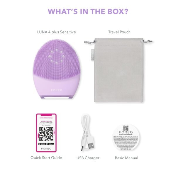 FOREO Luna 4 Plus Facial Cleansing Brush | Near Infrared Light Therapy + LED Red Light Therapy Deep Thermo Cleansing Facial | Anti Aging Microcurrent Facial Device | Normal Skin - Image 8