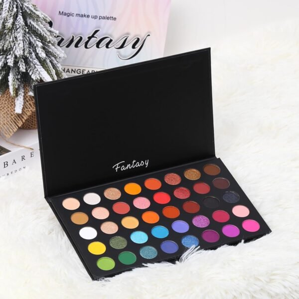 Highly Pigmented Eye Makeup Palette, Matte Shimmer Metallic Eyeshadow Pallet Long Lasting Blendable Natural Colors Make Up Eye Shadows Cosmetics Gift Kit - Image 9
