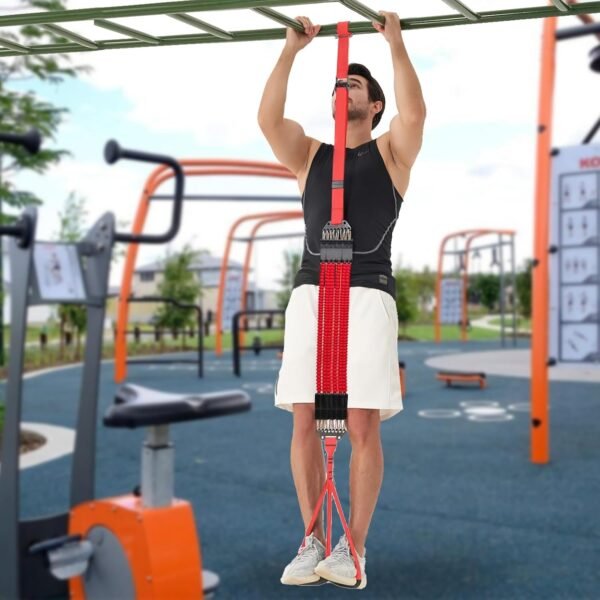 Pro Pull Up Assistance Bands,Heavy Duty Pull Up Bar with 6 Anti-Snap Resistance Bands,Adjustable Elastic Pull Up Assist Band with Fabric Feet/Knee Rest for Pull Ups System Home Gym Strength Training - Image 8
