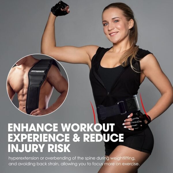 MANUEKLEAR Gym Weight Lifting Belt Weight Lifting Workout Weightlifting Powerlifting Belt for Men Women - 7.5inch - Bodybuilding Fitness Back Support for Cross Training, Squats, Lunges - Image 6