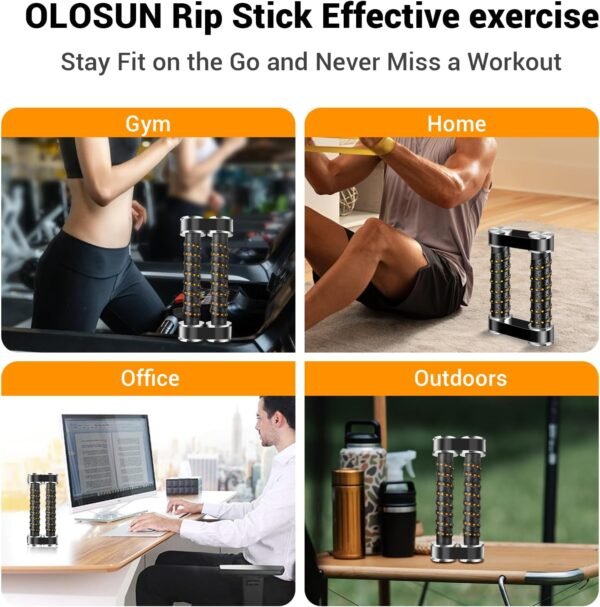 Rip Stick Efficient Quick Strength Training, Upper Body, Shoulder, Joint Ripstick Exercise Equipment, Portable High Gloss Aluminum aAlloy Rip Stick Workout, Stable Adjustable Resistance Band - Image 8