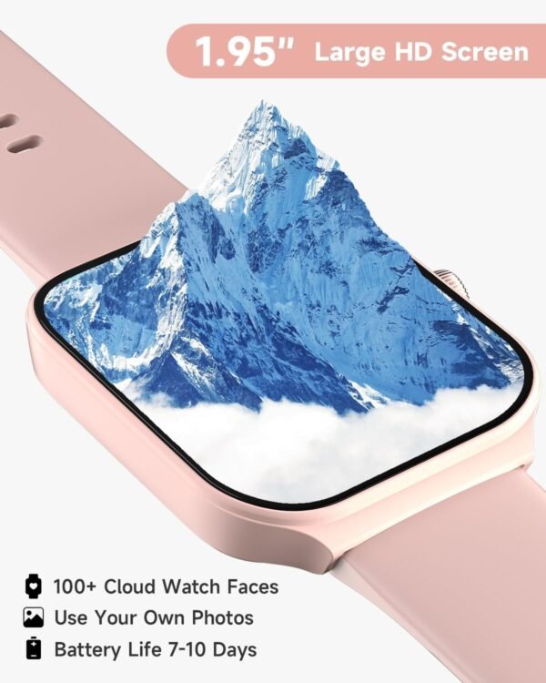 Smart Watch for Women Alexa Built-in, 1.95" Fitness Tracker with Answer/Make Calls, IP68 Waterproof/Heart Rate/Sleep Tracker/100 Sport Modes, Fitness Watch Compatible Android iOS - Image 5