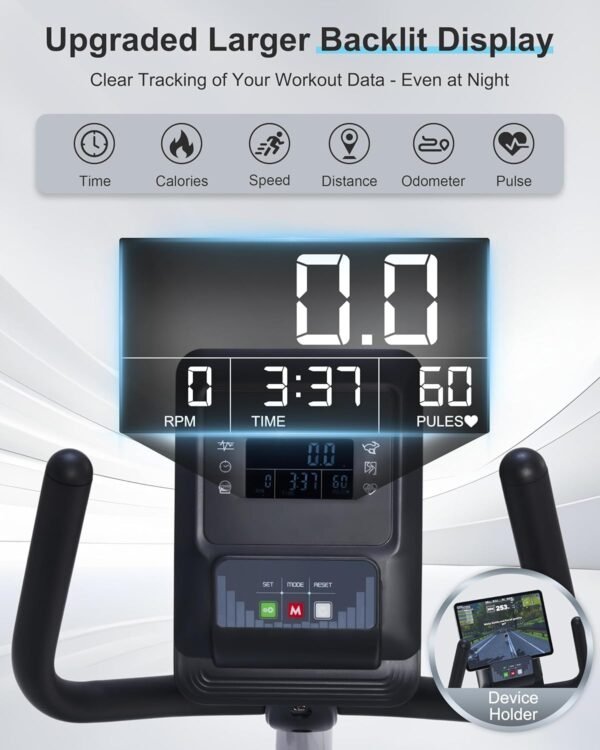 Recumbent Exercise Bike, Recumbent Bike for Home with Smart Workout APP - Recumbent Bikes with Ergonomic Backrest and Comfort Seat, 420LBS Weight Capacity, Larger Backlit Display - Image 7