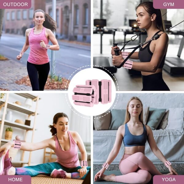 Pilates Wrist & Ankle Weights for Women, Wearable Wrist Weights& Leg Weights Set of 2(1Lbs Each) Adjustable Ankle Weights for Walking,Yoga, Dance, Pilates, Pool Exercises and Gym - Image 8