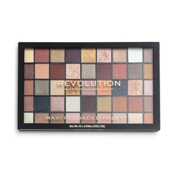 Makeup Revolution Maxi Reloaded Palette, Eyeshadow Palette, 45 Highly Pigmented Neutral Shades, Large It Up, 1.35g - Image 2