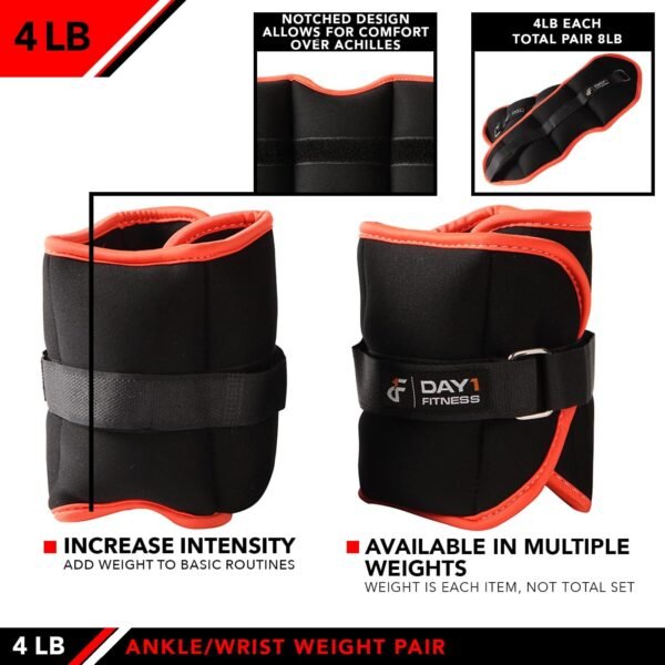 JFIT Adjustable Ankle Weights - Ankle Weight Pair 10 Weight and Bundle Options - 0.5 to 10 lbs Each, Set of 2, Adjustable Straps – Comfortable, Breathable, Moisture Absorbent Weight Straps for Men and Women - Image 5