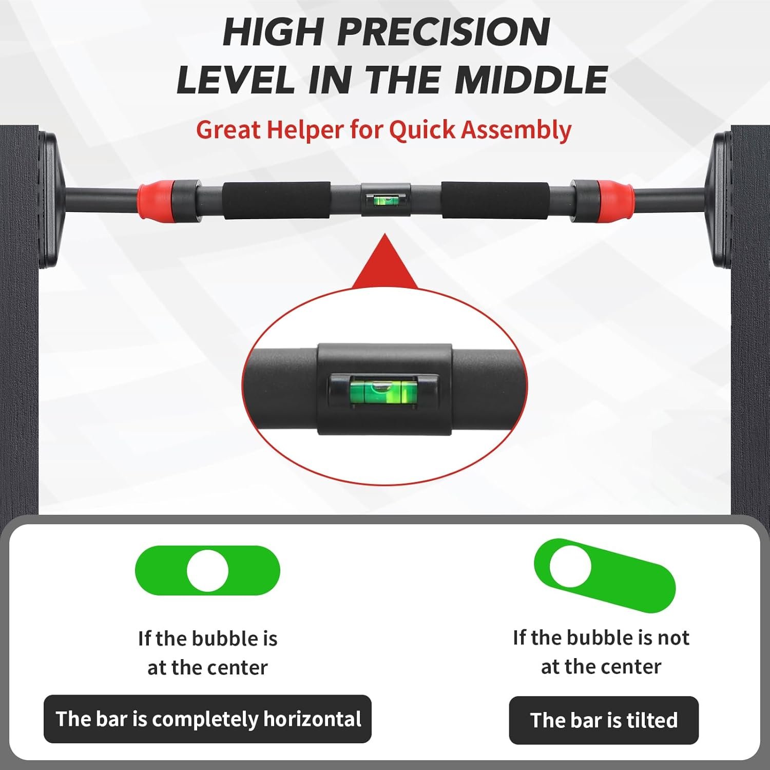 Pull Up Bar for Doorway -Pull Up Bar for Strength Training Chin up Bar without Screws - Pull-Up Bar for Upper Body Workout - Portable Pullup Bars with All Accessories - Image 9