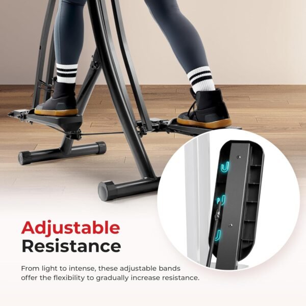Sunny Health & Fitness Air Walk Elliptical, Foldable Machine w/30-Inch Stride, Cardio Cross Trainer Glider Equipment for Home Exercise, Free SunnyFit App Bluetooth Link, Optional Adjustable Resistance - Image 4