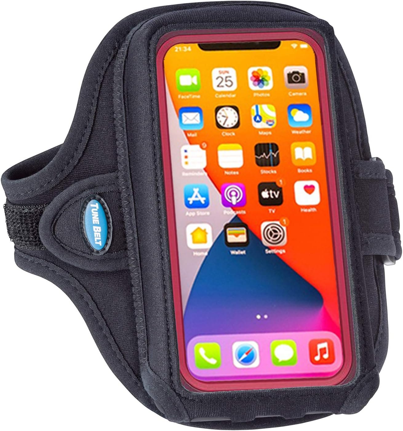 Tune Belt AB92 Cell Phone Armband for Running - Fits iPhone 16/15/14/13 Pro Max, Plus, Samsung Galaxy Ultra/Plus/Note and Large Phones with Protective Cases, Sweat-Resistant Exercise Holder (Black) - Image 2