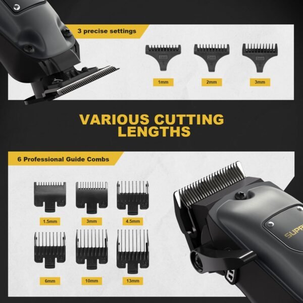 SUPRENT Hair Clippers for Men Professional, USB-C Rechargeable Cordless Clippers for Hair Cutting, Mens Hair Clippers and Trimmer Kit for Barber with LED Display for Barbers & Home Use - Image 5