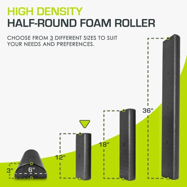ProsourceFit High Density Foam Rollers 36 - inches long. Firm Full Body Athletic Massager for Back Stretching, Yoga, Pilates, Post Workout Trigger Point Release, Black - Image 3