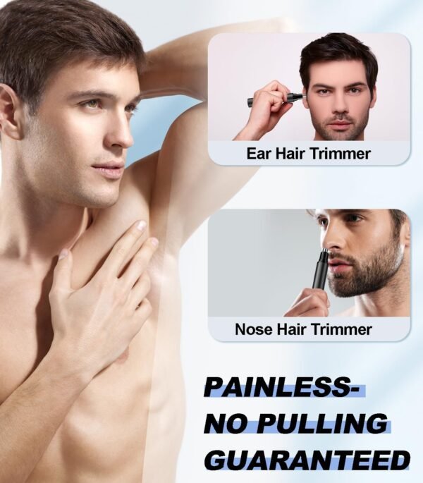 Nose Hair Trimmer with LED Display for Men and Women - 2024 Professional Painless USB Rechargeable Facial & Nose Hair Trimmer Clipper – 14,000 RPM IPX7 Waterproof Dual Edge Blades, Black - Image 6