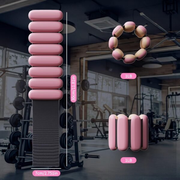 Ankle Weights Adjustable for Fitness Women: Adjustable Wrist Weights 2 Set 1 Lb Each - Weighted Bracelet Silicone Waterproof For Walking Exercise Dance Gym Swimming - Image 4
