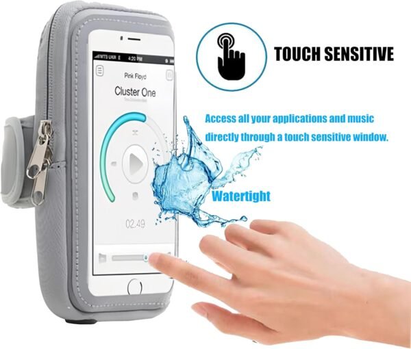 Elastic fit Phone Armband for Running,Walking for Phone,Outdoor Sports Multifunctional Armband Waterproof Running Sports Fitness Mobile Arm Bag,fit iPhone15/14/13Pro Max,Galaxy EdgeS24 and More Size - Image 3