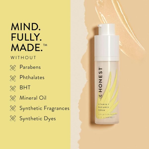 Honest Beauty Vitamin C Radiance Brightening Serum | Improves Skin Tone + Complexion | Vitamin C, Pearl, Hyaluronic Acid | EWG Verified + Cruelty Free | 1 fl oz - Image 6