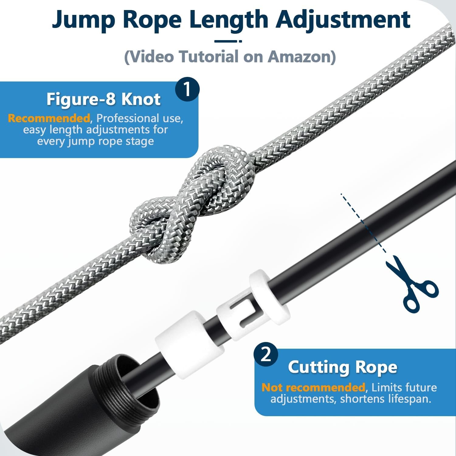 Weighted Jump Rope, 1LB Tangle-Free Ball Bearing Rapid Speed Skipping Rope for Men Women, Adjustable 9mm Cotton & PVC Rope with Alum Handle for Boxing MMA Weight-Loss Athletic Workout Fitness - Image 9