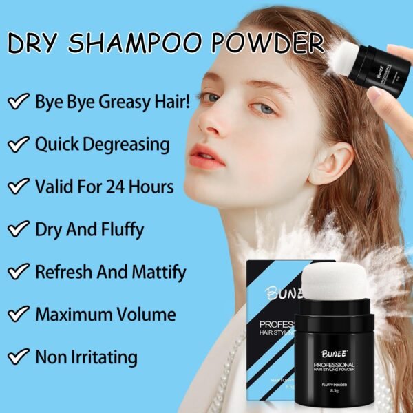 Dry Shampoo Powder for Women, Non-Aerosol Travel Size, Natural Oil-Control for Fluffy Hair Styling and Refreshed Roots (SET A) - Image 3