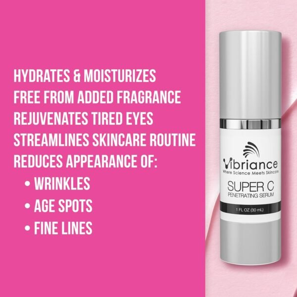 Vibriance Super C Serum for Mature Skin, Made in USA, All-in-One Vitamin Formula Hydrates, Firms, Lifts, Smooths, Targets Age Spots, Wrinkles, 1 fl oz - Pack of 3 - Image 4