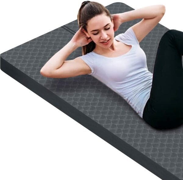 nuveti Large Exercise Mat - 15mm/20mm/30mm Thick Yoga Mat | Workout Mat for Fitness, Yoga, Pilates, Stretching & Floor Exercises for Women & Men with Free Carrying Bag - Image 2