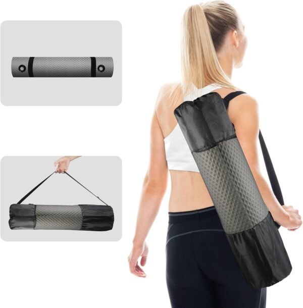 LFS Large Yoga Mat - 72"x 31.5" x 2/5 inch, Extra Wide and Extra Thick Non Slip Exercise & Fitness Yoga Mat with Band and Yoga Bag ，for All Types of Yoga Outdoor Practice, Pilates & Floor Workouts - Image 7