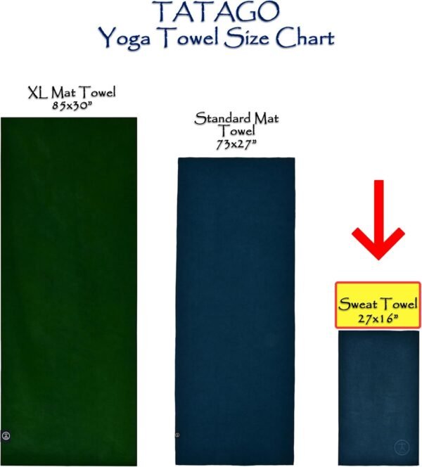 Tatago Hot Yoga Sweat Towel & Hand Towel - Soft & Absorbent, Quick Drying Microfiber, Non Slip for XL Yoga Mat or Gym, Travel Towel 2-Pack - Image 7