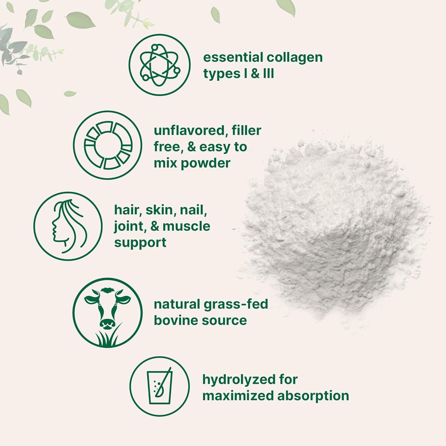 Micro Ingredients Hydrolyzed Collagen Peptides Powder, 1lb | Grass Fed Bovine Collagen for Women & Men | Type I & III Unflavored | Easy Mixing Vital Nutrients for Healthy Hair, Skin & Joints - Image 4