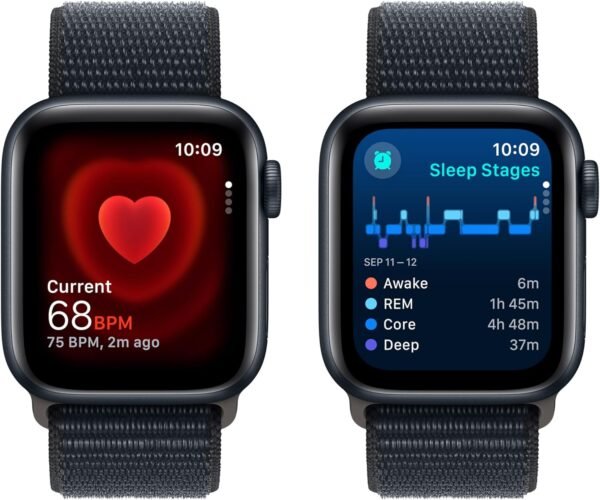 Apple Watch SE (2nd Gen) [GPS 40mm] Smartwatch with Midnight Aluminum Case with Midnight Sport Loop. Fitness & Sleep Tracker, Crash Detection, Heart Rate Monitor, Carbon Neutral - Image 5