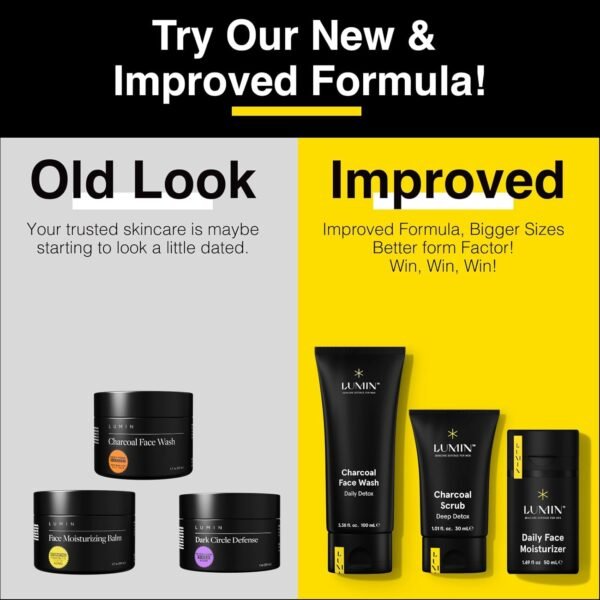 Lumin Charcoal Face Wash for Men Skincare - Daily Detox, Hydrating Face Cleanser, Removes Impurities, Exfoliates, Unclogs Pores, Controls Oil, Soothes Irritation, All Skin Types, 1 Pack - Image 5