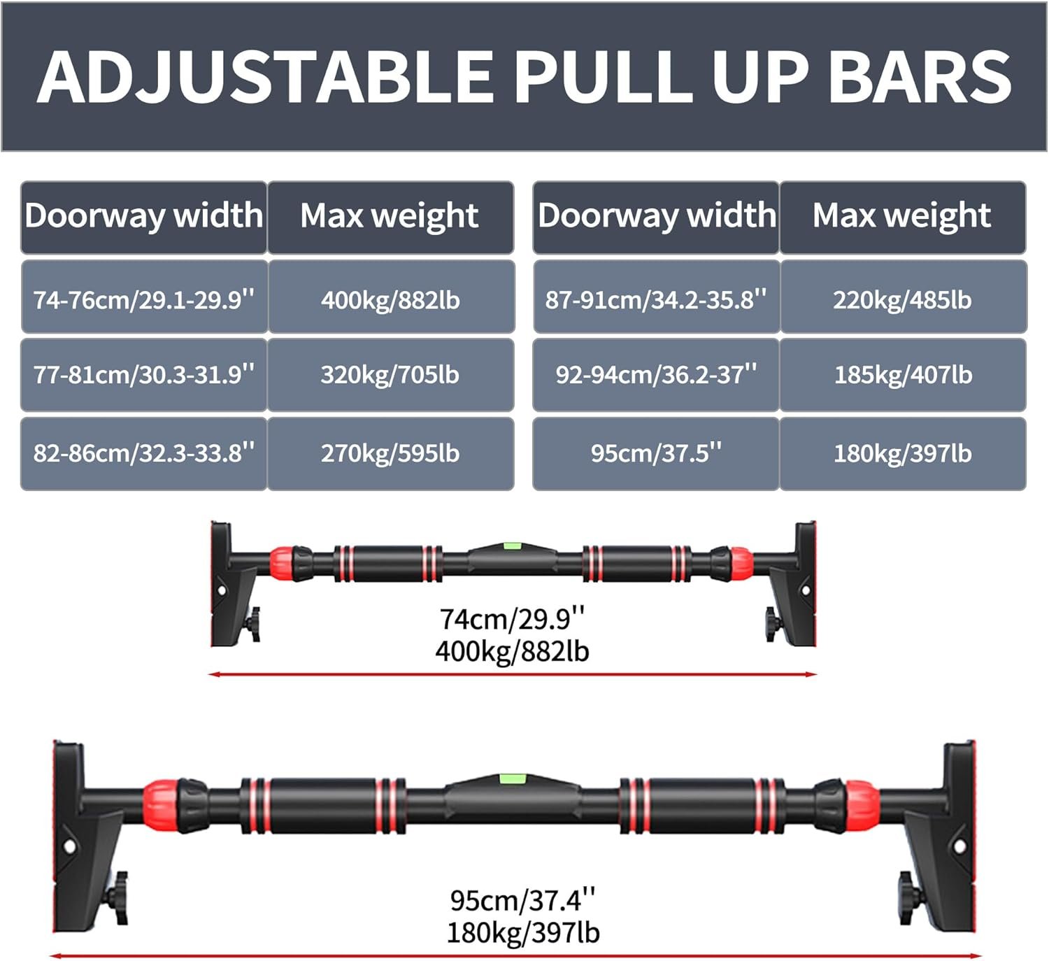 Pull Up Bar for Doorway, Free Standing & Door Workout Equipment Home Gym, No Screw Installation, Adjustable Width - Image 4