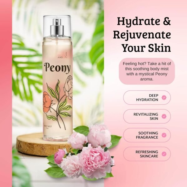 Peony Elegance Fine Fragrance Body Mist Spray: A Scented Peony Floral Sophistication, 8 oz Spray Bottle, Ideal for Gifting Stocking Stuffer - Image 3