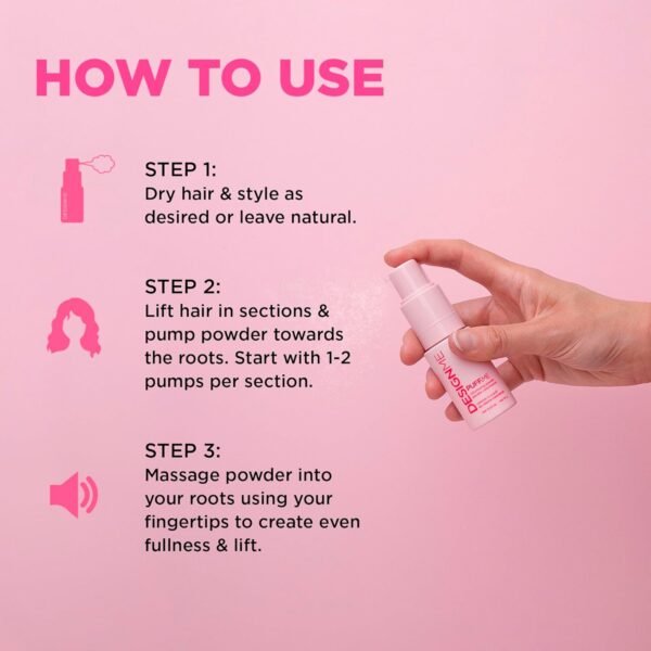 PUFF.ME Volumizing Powder by DESIGNME | Hair Powder Volumizer for Hair | Root Lifting Hair Texture Powder for Straight, Curly, or Wavy Hair | Talc Free Hair Powder for Women, (0.32 Oz) - Image 5