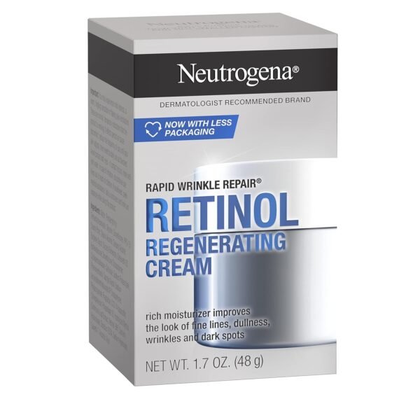 Neutrogena Retinol Face Moisturizer, Rapid Wrinkle Repair, Daily Anti-Aging Face Cream with Retinol & Hyaluronic Acid to Fight Fine Lines, Wrinkles, & Dark Spots, 1.7 oz - Image 2