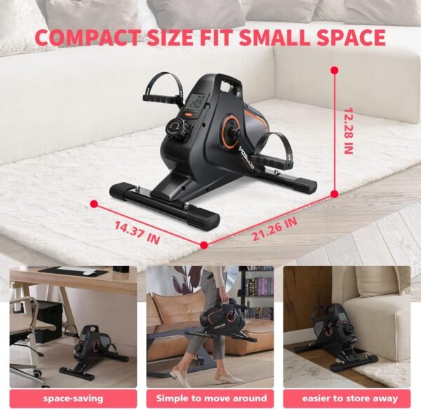 YOSUDA Under Desk Bike Pedal Exerciser - Magnetic Mini Exercise Bike for Arm/Leg Exercise, Desk Pedal Bike for Home/Office Workout - Image 6