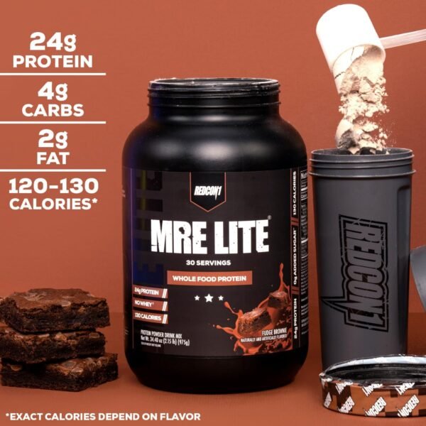 REDCON1 MRE Lite Whole Food Protein Powder, Vanilla Milkshake - Low Carb & Whey Free Meal Replacement with Animal Protein Blends - Easy to Digest Supplement Made with MCT Oils (30 Servings) - Image 4
