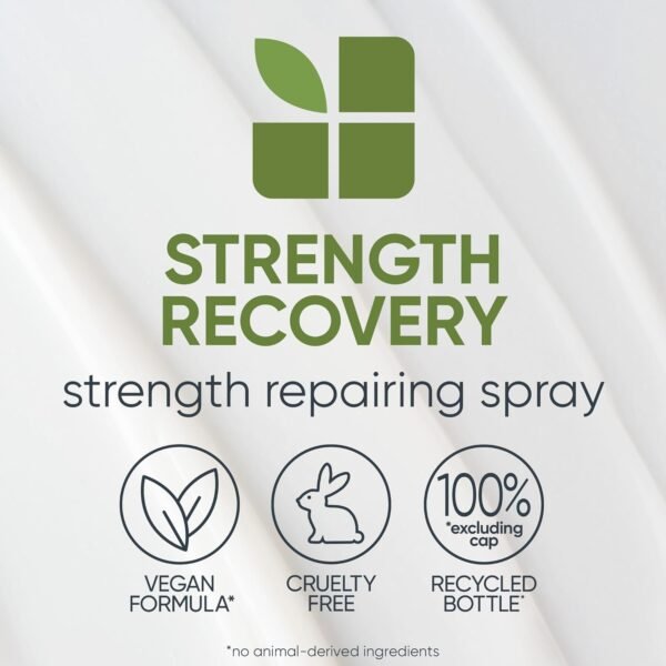 Biolage Strength Recovery Leave-In Conditioner Spray | Hair Repairing Heat Protectant & Detangler | Strengthens & Prevents Damage | For Damaged & Sensitized Hair | Vegan | Cruelty-Free - Image 9
