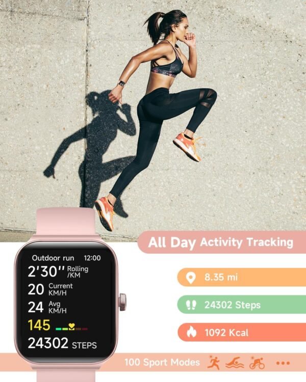 Smart Watch for Women Alexa Built-in, 1.95" Fitness Tracker with Answer/Make Calls, IP68 Waterproof/Heart Rate/Sleep Tracker/100 Sport Modes, Fitness Watch Compatible Android iOS - Image 6