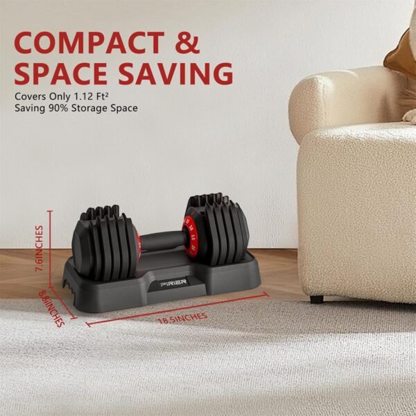 Adjustable Dumbbell 55LB Single Dumbbell Weight, 10-in-1 Weight Dumbbell with Anti-Slip Metal Handle for Home Gym Exercise Equipment - Image 4