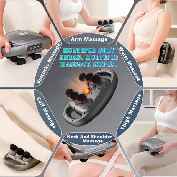 6 Head Massage Gun Deep Tissue with 9 Levels & 9 Modes, Electric Massager Tool for Legs, Arms, Waist, Back, Buttocks - Full Body Muscle Pain Relief, Ideal Gifts for Women, Men, Mom, and Dad - Image 7