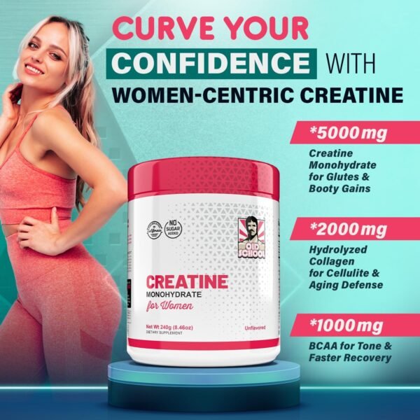 5g Creatine Monohydrate Powder Optimized for Women Booty Gain +2000mg Collagen +1g BCAA 2:1:1 (No Fillers) Supports Lean Muscles & Recovery, Pump, Energy & Stamina - Micronized, Natural & Made in USA - Image 5
