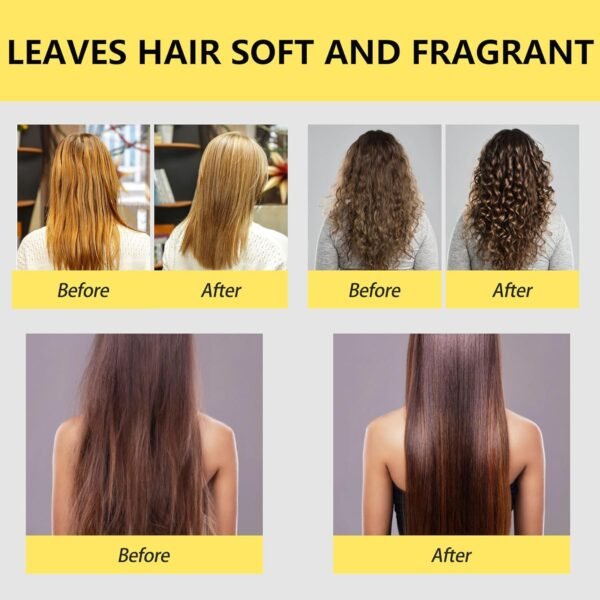 Collagen Hair Mask for Damaged Hair-Deep Nourishing Repair Conditioning Argan Oil Treatment-For Dry, Damaged Textures, Boosts Texture & Resilience 500ml/16.90 oz, Yellow - Image 7