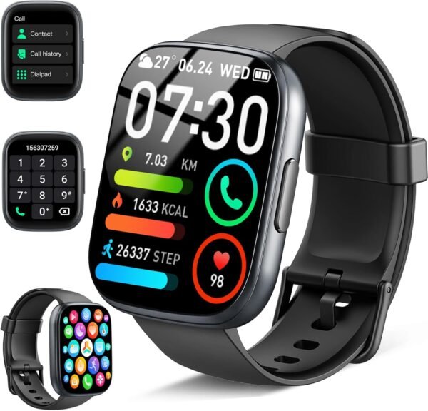 Smart Watch, 1.95" Smartwatch for Men Women (Answer/Make Call), 110+ Sports Modes Fitness Tracker with Heart Rate Sleep Monitor, IP68 Waterproof Fitness Watch, Step Counter Watches for Android iOS - Image 2