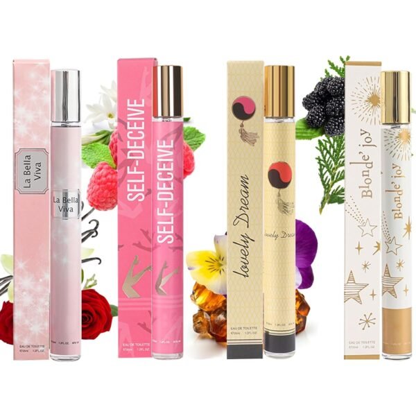 4 Pack Eau de Toilette,Valentines Day Gifts for Her,Teacher Appreciation Gifts Perfumes for Women,Bridesmaid Gifts Travel Size Perfume Gift Sets,Natural Fragrances Fruity Floral Eau De Parfum 4x35 ML - Image 2