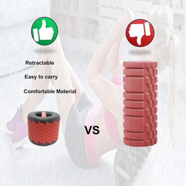 Collapsible Foam Roller for Exercise and Recovery (13 Inches), Easily Portable at 5.5 inches (Red) - Image 7