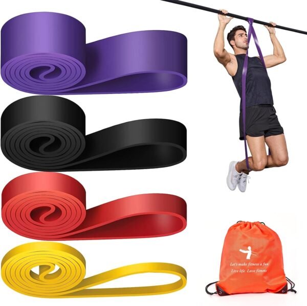 Pull Up Assistance Bands Set 5 LBS - 230 LBS, Long Resistance Bands for Pull Ups Working Out, Gym Workout Bands for Men Exercise Muscle Training and Shape Body - Carry Bag Included - Image 2