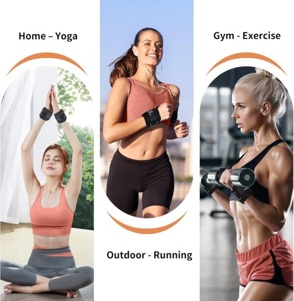 Wrist Weights with Thumb Loops Lock for Women & Men, 0.5lb*2/1lb*2/1.5lb*2/2lbs*2/3lbs*2, Suitable for Walking, Running, Yoga, Aerobics，Wrist & Ankle Weights Strength Training - Image 3