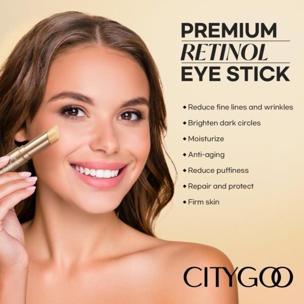 Retinol Eye Stick With Collagen, Hyaluronic Acid For Dark Circle, Wrinkles in 3-4 Weeks, Under Eye Cream Anti Aging, For Puffiness and Bags Reduces Fine Lines - Image 3